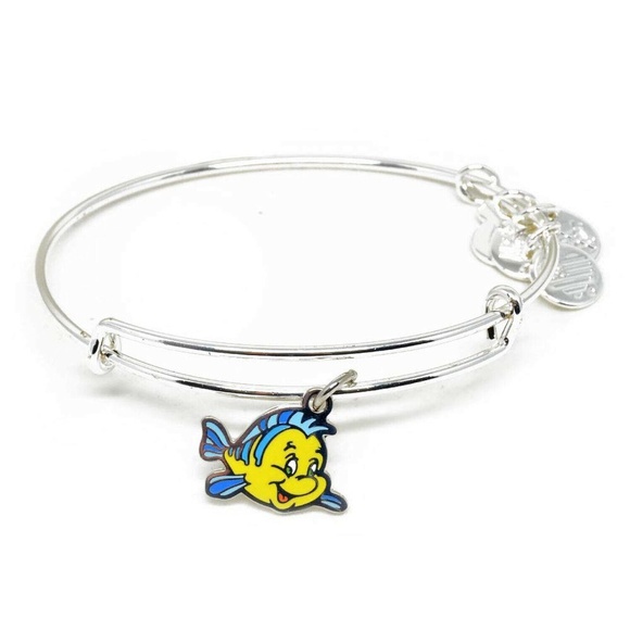 Alex and Ani Jewelry - Disney Park Alex & Ani Ariel Little Mermaid Flounder Silver Bracelet Bangle NEW